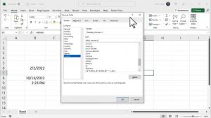 Formatting Dates in Excel