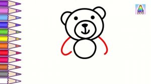 Как нарисовать МЕДВЕЖОНКА ИЗ ЦИФРЫ 8 | Раскраска для детей Животные из цифр | Coloring Kids