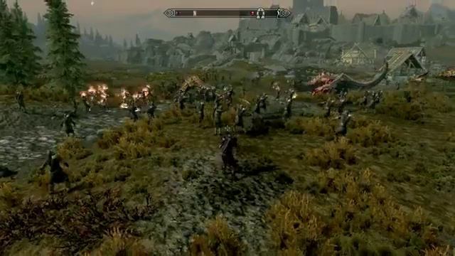 Skyrim mass spawn; 80 stormcloaks vs 9 dragons смотреть онлайн