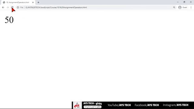 10. Assignment Operators in JavaScript | JavaScript | JavaScript in Pashto