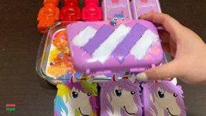 PURPLE VS RAINBOW ! MAKEUP AND GLITTER AND CLAY ! Mixing Random Things Into GLOSSY Slime.mp4