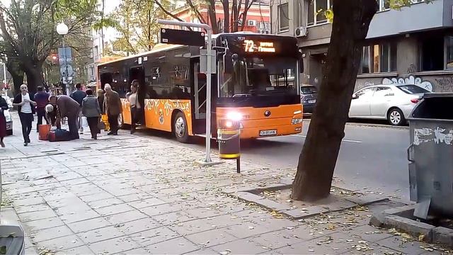 Автобус YUTONG по линия 72 на спирка 2259-Ул.Черковна в София смотреть онлайн
