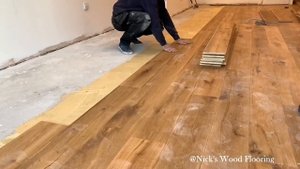 How To Install Engineered Hardwood Flooring Glue Down - Time Lapse