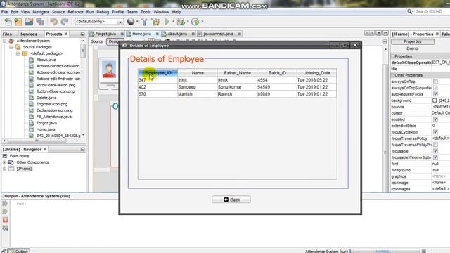 Java Project attendance System | Best mini java project | net-beans