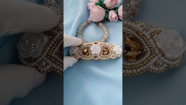Hair Barrette and crystal bracelet set. Заколка ручной работы и браслет. Hair Clip