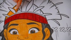 Coloring Young Moana Disney Coloring Book Page Crayola Colored Pencil | KiMMi THE CLOWN