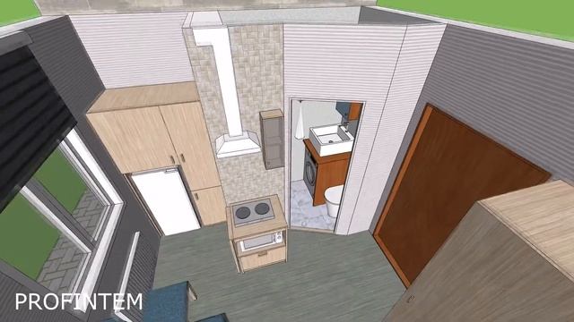 Маленький дом 4 на 3 м с террасой. Проект дома. Крошечный домик. План дома. Проекты домов. Времянка смотреть онлайн