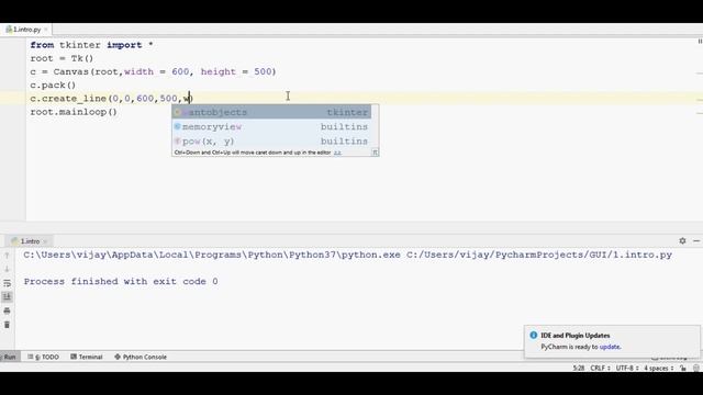 #3 | Drawing Lines And Rectangle Using Tkinter Canvas Widget | Tkinter Python Tutorial In Tamil