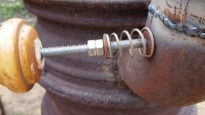 Очаг под казан  из дисков с трубой.