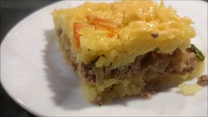 ЗАПЕКАНКА ИЗ РИСА И МЯСНОГО ФАРША.