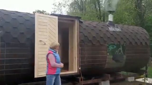 Баня-бочка в Самаре! 6м Квадро Ель! Отзыв о бане бочке! Смышляевка