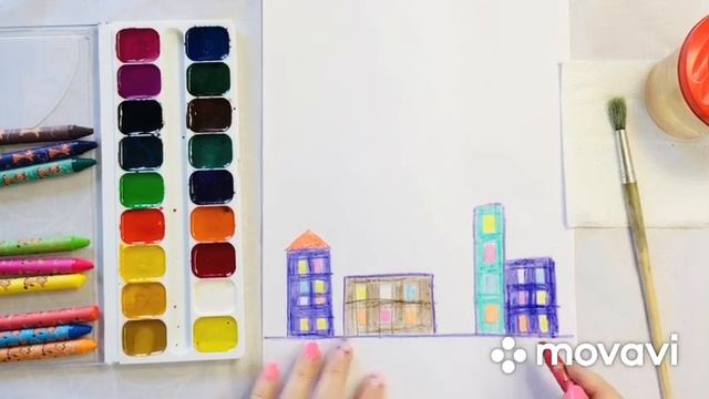 Рисование "Праздничный ночной город"" смотреть онлайн