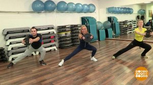 Боковые выпады с утяжелителем. Доброе утро. Фрагмент выпуска от 17.04.2019