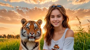 0011. Zoey and the tiger. Зои и тигр.