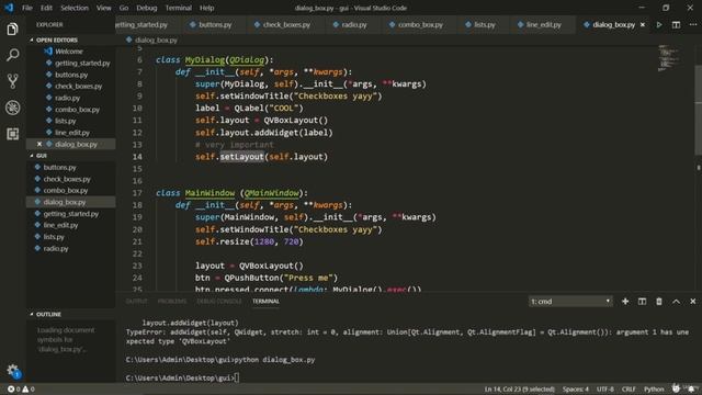PyQT5 Dialog - Full Stack Python Programming