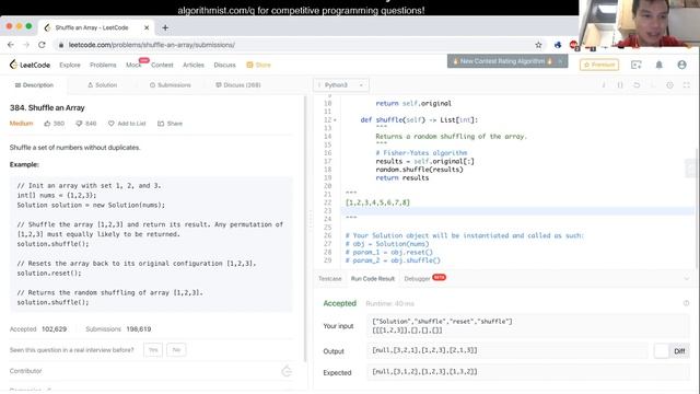 384. Shuffle an Array (Leetcode Medium) смотреть онлайн