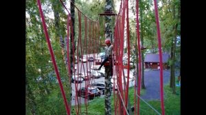 Прохождение верёвочной трассы "Экстрим" в парк-отеле Мечта.