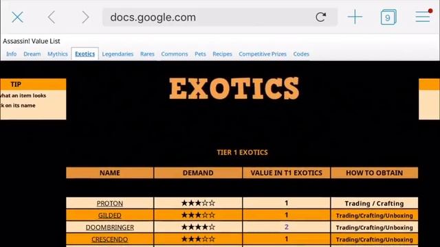 Roblox Assassin Value List Official (Made By Zickoi) смотреть онлайн