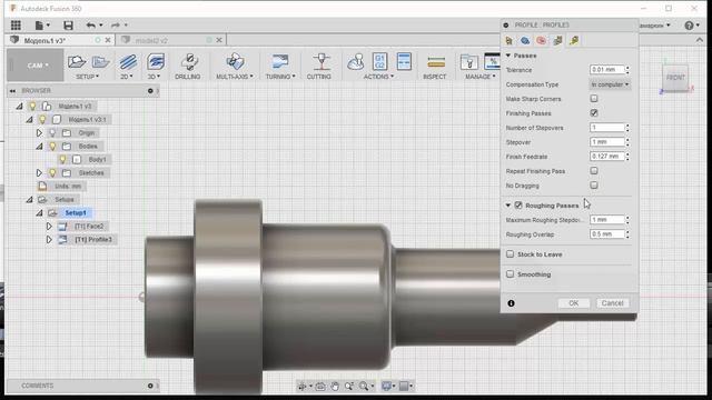06 Черновое точение и подрезка торца Fusion смотреть онлайн