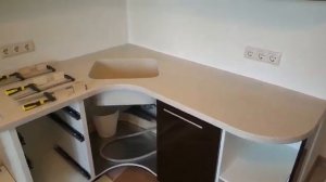 #106 - Г-образная столешница на кухню. Установка и монтаж изделий из камня