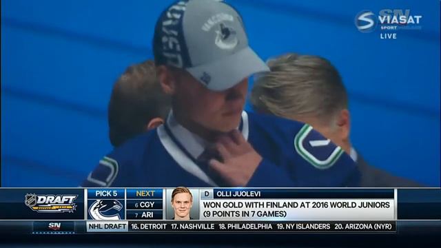 Olli Juolevi 5th Overall Pick - Vancouver Canucks (NHL Draft 2016) смотреть онлайн