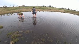 Ловля рыбы руками.Интересная рыбалка.