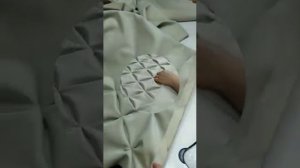 Процесс пошива покрывала с буфами