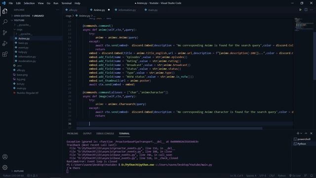 Making Anime commands in Discord.py with Animec