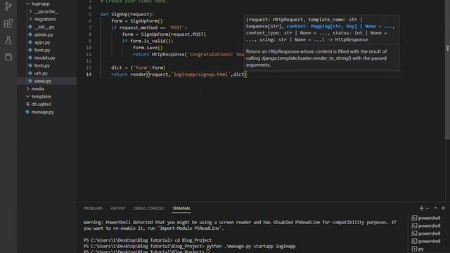 Python and Django Part 2 : Sign Up Page!