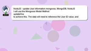 NodeJS : update User information mongoose, MongoDB, NodeJS