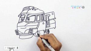 How To Draw KAY From ROBOT TRAIN | Robot Train Drawing & Coloring