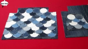 DIY청바지 자투리가 어떻게 바뀌었는지 보세요! 깜짝 놀라실 겁니다!/ A great idea using a jean's scraps/cute tote bag