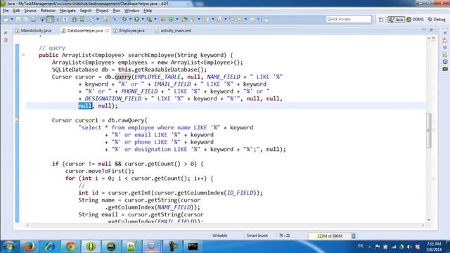 Lecture: 1(b) Data Storage : SQLite Database Files and Others for Android
