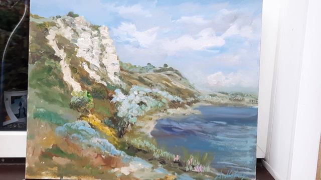 "Меловая гора. Белогорье. Лысогорка", пленэрная живопись, пейзаж художника ZhNataly