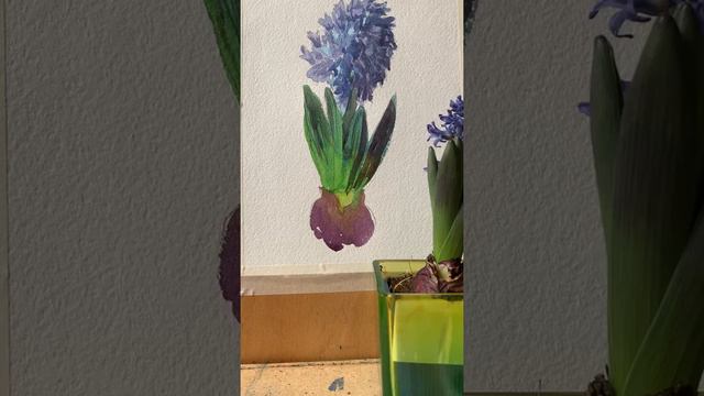 Гиацинт, урок по Акварели, часть 3 смотреть онлайн