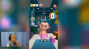 Милана играет в МУЛЬТИК игру Too too boy  / купает МАЛЫША кормит его укладывает спать