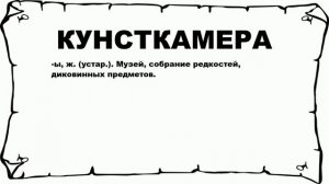 КУНСТКАМЕРА - что это такое? значение и описание