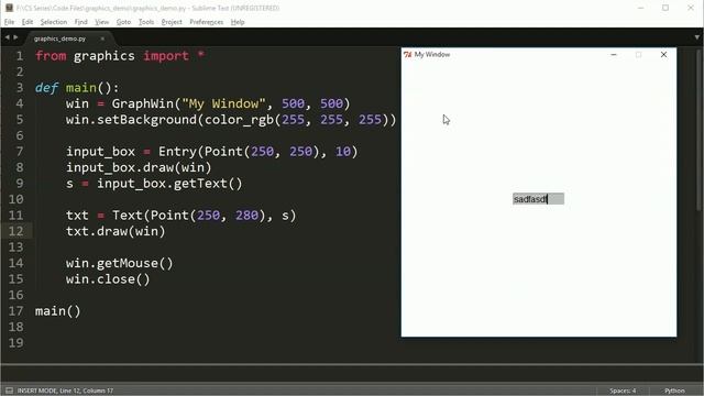 Python Graphics Programming (Graphics.py 4): Text boxes