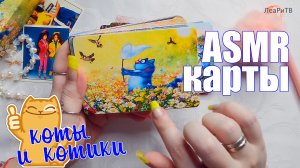 ASMR АСМР Покажу карты "Терапия счастьем"?МАК Синие коты?Близкий нежный шепот, руки, Blue Yeti