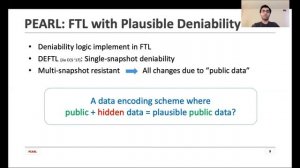 USENIX Security '21 - PEARL: Plausibly Deniable Flash Translation Layer using WOM coding