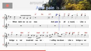 Bridge over troubled water - Simon & Garfunkel (Alto Saxophone Sheet Music Bb Key / Karaoke / Easy)