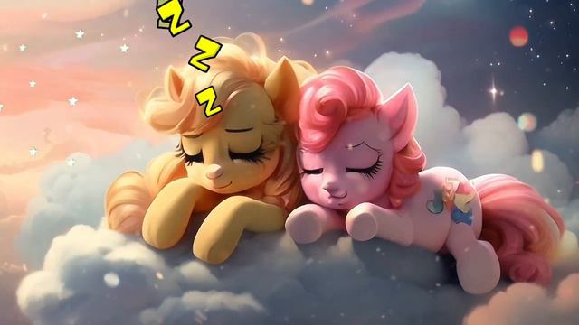 Эпплджек и Пинки Пай спят на облаке, колыбельная