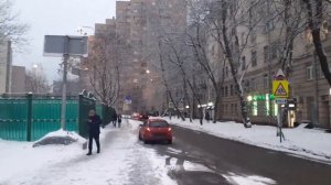 Москва 3505 Ленинградский проспект у метро Аэропорт, 1-я (первая) Аэропортовская улица зима день