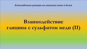 Взаимодействие глицина с сульфатом меди (II)