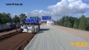 Реконструкция автобана А6 Германия холодным ресайклингом, техникой amag