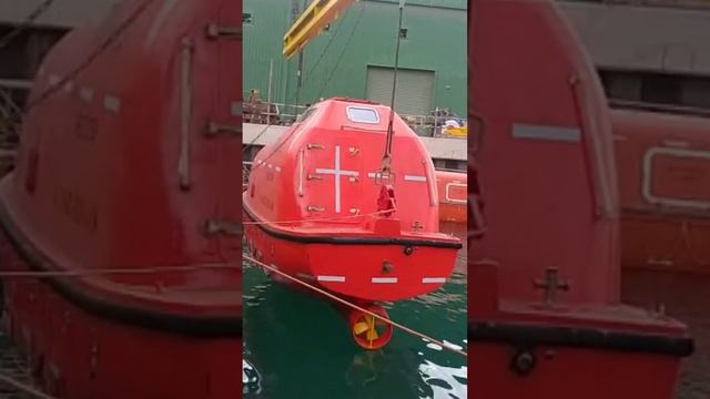 Lifeboat Load and Drop testing using dummy load during drydock rapairs in Shipyard to pass SOLAS .