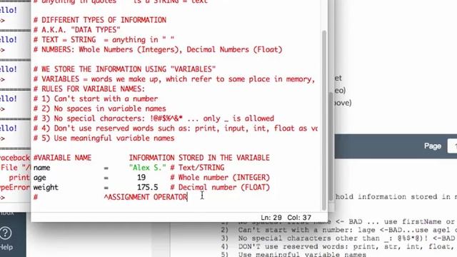Python Output, Comments, Input, Variables