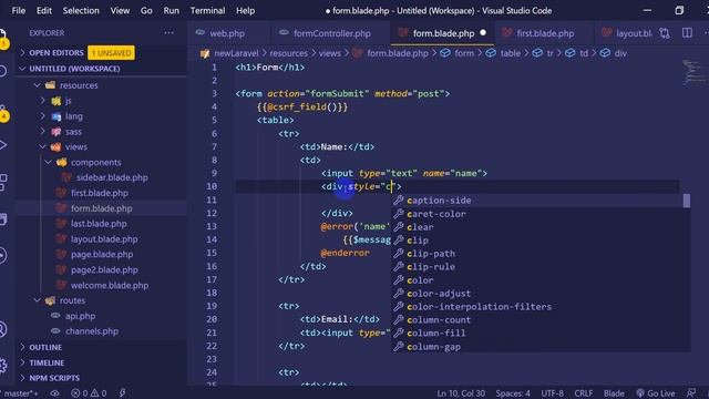 Laravel 7 Tutorial for beginners in Bangla #26 validation message show