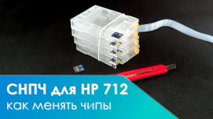 Замена чипов HP 712 на СНПЧ HP DesignJet T210, T230, T250, T630, T650 - инструкция