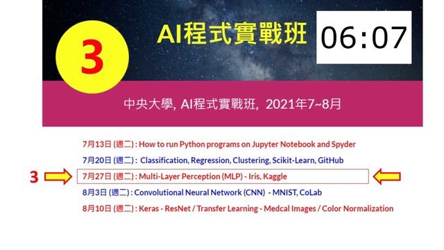 【AI程式實戰班｜第3堂】共計5堂各2小時的課程。 (3) Multi-Layer Perception (MLP) - Iris, Kaggle | 中央大學通識中心高怡宣老師 смотреть онлайн